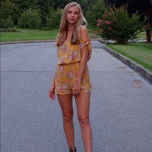 Yellow Romper with Flowers